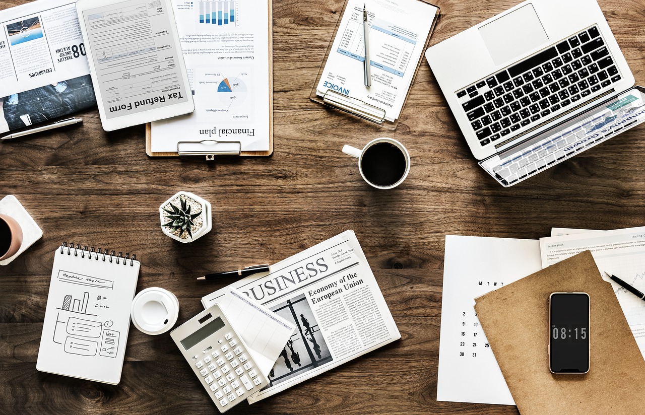 financial info on a desk